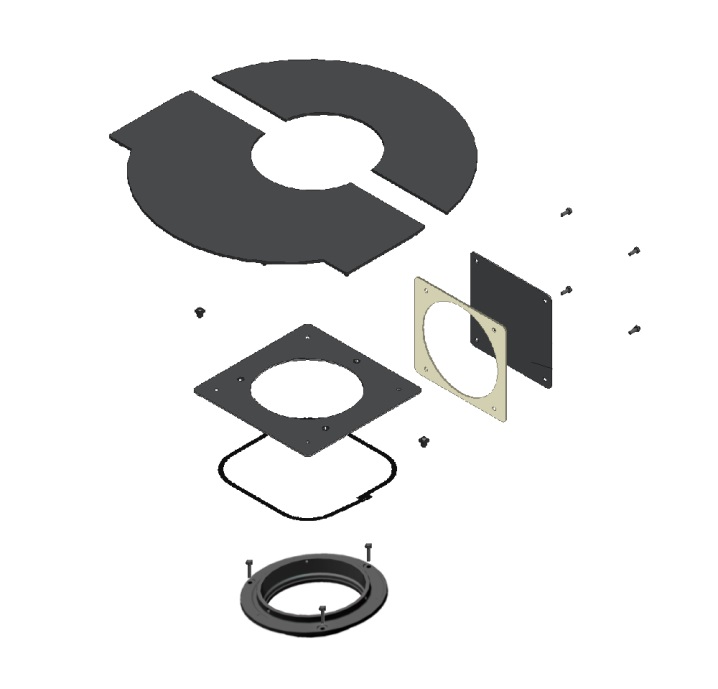 [12018010] 30-KIT SORTIE HAUTE FIXE + TABLETTE 150