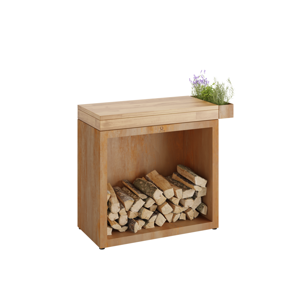 OFYR Butcher Block Storage 90 Corten Bois de teck