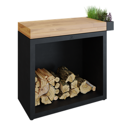 [BBSB-90-TW] OFYR Butcher Block Storage 90 Black Bois de teck